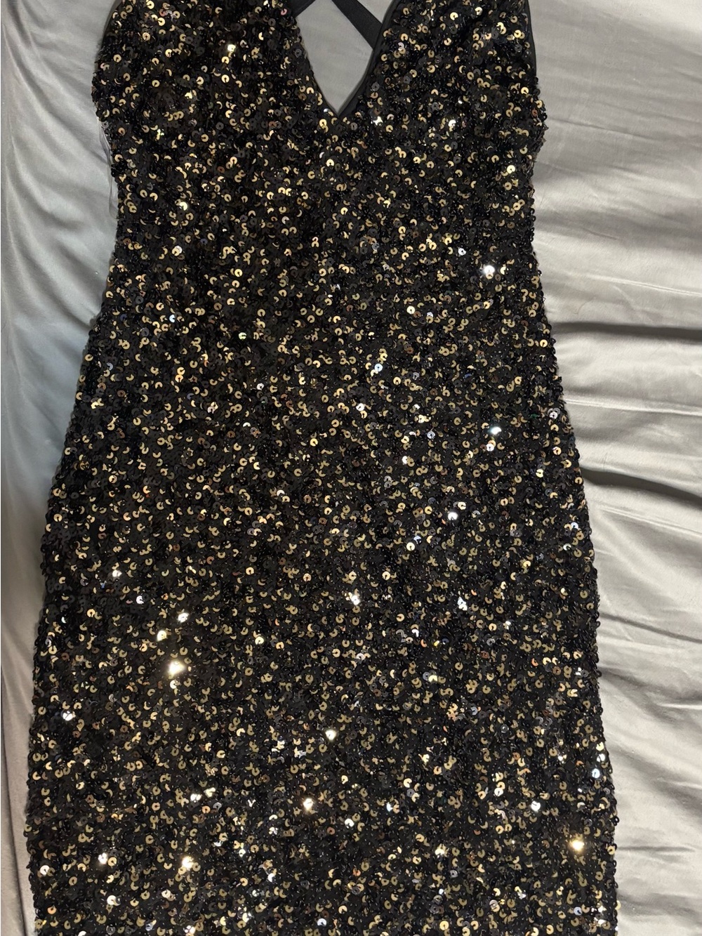 Hera Collection Black & Gold Sequin Mini Dress